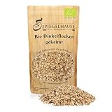 Bäckerei Spiegelhauer Bio gekeimte Dinkelflocken 1 kg I Flocken Dinkel gekeimt Müsli Keimlinge Dinkel basisch vegan