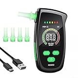 Aprilsunnyzone Tragbarer Alkoholtester, mit Datenspeicherung, Überlastungsalarm, für sicheres Fahren, 2,5-Zoll-Farb-LCD-Bildschirm