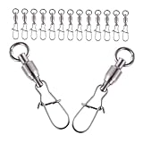 KICHOUSE 100 Stück Angelwirbel mit Sicherem Verschluss Edelstahl Schnappwirbel für Salzwasser und Süßwasser Zuverlässige Verbindung für Angelhaken und Vorfächer Vielseitiges Angelzubehör