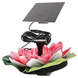 Yardenfun Solarbetriebener Schwimmender Lotus Springbrunnen Gartendekor Außenteichbrunnen aus Langlebigem Material Kompakt und Energiesparend ohne Batterie