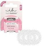 invisibobble Original Crystal Clear Haargummi durchsichtig - Ohne Abdrücke, hoher, starker Halt für Damen, Herren & Mädchen, wasserabweisend & ideal für Hochsteckfrisuren, 3 Stück