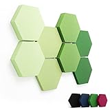 FENNEXT® Schallabsorber Akustikpaneele [8 Stk.] für spürbar reduzierte Geräusche I Modernes Akustikbild aus Hexagon Akustikplatten I Unbedenkliche Wand Paneele hergestellt in der EU I 3D Panels