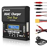 Nastopee Lipo Ladegerät Balancer,Mit Led-Bildschirm Und Xt60/Deans/Jst,80W 6A Rc Ladegerät Für Lipo/Li-Ion/Life (1-6S) Und Nimh/Nicd (1-15S)