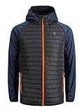 JACK & JONES Herren JjemGewatteerde Noos Jacke 12182242 ,Black/w. Navy ,L