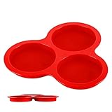 Luftfritteusen-Eierpfanne | Eierform mit 3 Mulden – Silikonformen für Luftfritteuse | zum Kochen von Puddings, Hamburgern, Kuchen, Mikrowelle, Sandwich