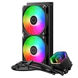 Cooler Master MasterLiquid 240 Core II Wasserkühlung – 240mm AIO Wasserkühlung (max. 260 W TDP), GR9-Doppelkammerpumpe, verbesserte ARGB-Gen-2-Lüfter, schnell montierbare AMD- und Intel-Kits – Schwarz