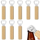 Maxentico Flaschenöffner(8Pcs), Robuster Tragbarer Bieröffner Bierflaschenöffner, Edelstahl Personalisiert Bier Kronkorken Öffner, Bierzähler Kapselheber Holz Laschenöffner Edelstahl-Bieröffner Mit