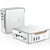 NiPoGi Mini PC 16 GB DDR4 1024 GB M.2 SSD, Ιntel Alder Lake-N97(bis zu 3,60 GHz), Mini Desktop Computer WiFi 6, unterstützt 2,5' SATA SSD, 2xHMDI+VGA 4K UHD Triple Display für Schule/zu Hause/Büro.