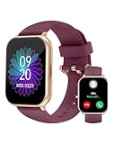 RUIMEN Smartwatch mit Telefonfunktion,Smartwatch für Damen Herren HD-Touch Screen Fitnessuhr mit SpO2-Überwachung Pulsuhr Schlafmonitor Schrittzähler Uhr Multi Trainingsmodi für Android iOS, Lila