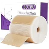 BUTBU Silikon Narbenpflaster, 4CM x100CM Silikonpflaster Wiederverwendbar, Narbenrolle für Narben Durch C-Sektion, Operationen, Verbrennungen, Keloid-Hautfreundlich, Atmungsaktiv, Wasserfest