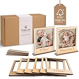 Mikito Polaroid Holzrahmen Baby Geburtstagsdeko 1 Jahr – Meilensteinkarten Baby Bilderrahmen als perfekte Wand- Babyzimmer Deko & Deko 1. Geburtstag Junge & Mädchen Fotogirlande Alternative
