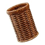 UKCOCO Handgewebter Besteckhalter aus Rustikalem Material Multifunktionaler Desktop Organizer Großer Utensilienkorb für Löffel Gabeln Messer für Küche Bad Büro und Wohnräume