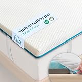 Ella Topper 200x200cm H3 H2 7cm hoch, Matratzentopper 200x200cm Gel-Memory- Schaum, Öko-Tex & CertiPUR zertifizierter Visco Topper, Mattress Topper mit Elastischer und Rutschfester Unterseite