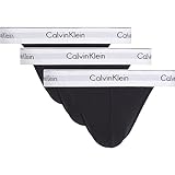 Calvin Klein Herren 3er Pack Strings Baumwolle mit Stretch, Schwarz (Black, Black, Black), XXL