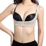 Boolavard Dirndl BH Xtreme Push Up Büstenhalter Mieder ohne Silikon Geradehalter Bra Oktoberfest (S, Beige)