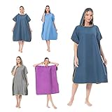 MOKANI Surf Poncho Umziehhilfe Strand für Damen Herren Erwachsene Jugendliche, Ultraleicht und Schnelltrocknend, Badeponcho Handtuch Poncho aus Mikrofaser auch als Umkleidehilfe Strand (Dunkelblau)