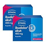 Ibuprofen ibudolor akut 400 mg STADA - bei leichten bis mäßig starken Schmerzen und Fieber - mit dem gut verträglichen Wirkstoff Ibuprofen - schnell wirksam - 2 x 20 Filmtabletten