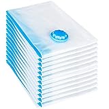 Vakuum-Aufbewahrungsbeutel, Vakuumbeutel, transparent, faltbar, komprimiert, platzsparend, Kleideraufbewahrung, große Größe, für Kleidung, Bettdecken, Steppdecken, Bettwäsche, Kissen (20 Stück, 100 x