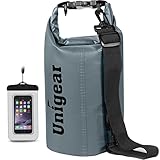 Unigear Dry Bag, 2L/5L/10L/20L/30L/40L/55L, wasserdichter Beutel wasserdichte Taschen Seesack Packsack mit Handytasche und Gurte für Boot und Kajak, Angeln, Rafting, Schwimmen, Camping und Snowboarden