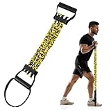 Flintronic Verstellbarer Chest Expander Fitness Widerstandsbänder mit 3 Strings, Verstellbare Widerstandsbänder mit Griffen, Bauchtrainer Multifunktionstrainer für Zuhause, Gelb