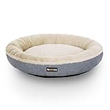 Feandrea Hundebett, Hundekorb, Katzenbett, Donut, rund, Ø 65 cm, grau PGW65G