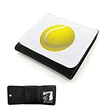Mygoodprice Herren-Geldbörse aus PU-Leder, Tennisball 2, Schwarz , one size