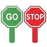 2 Stück Crossing Guard Stoppschild, wasserdicht, doppelseitig, Kunststoff, Stop-and-Go-Schild mit Griff, Verkehrssicherheitswerkzeug für Crossing Guard Straßensicherheit, Parken (Rot und Grün)