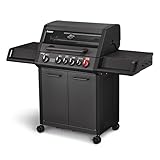 Enders® Gasgrill MONROE PRO 4 SIK TURBO SHADOW, 4-Brenner, Infrarot-Backburner, Seitenkocher, PanoVision Sicht, SWITCH GRID™ mit SEAR Grate, HEAT RANGE™, 800 °C TURBO ZONE™, SIMPLE CLEAN™ #8385