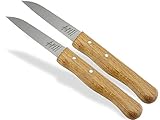 Gemüsemesser Solingen 2er Set Schälmesser Made in Germany Obstmesser mit Nicht Rostfreier Messerklinge Küchenmesser mit Holzgriff Buche Universal Messer mit Extra Scharfem Schnitt für Obst und Gemüse