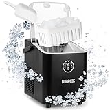 Duronic ICM12 BK Automatische Eiswürfelmaschine | 8 Eiswürfel in 6-8 min | 1 L Wassertank | Bis zu 12 kg pro 24 Stunden | Leiser Kompressor bis 54dB | Eismaschine 120W | 1 kg Eis Eiswürfelbereiter