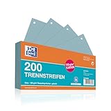 Oxford Trennstreifen, aus Karton, gelocht, 190 g/m², blau, 200 Stück
