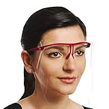 YAKO Gesichtsvisier mit Brille, Anti-bakteriell, für bessere Atmung, Anti-Spuck + Anti-Fogg Face Shield, 1 Brille + 3 Visiere zum Auswechseln, in weiß