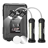 IMAGE Grill Licht 2 Stück magnetische Grilllampe mit Seitenleuchte Grillleuchte batteriebetrieben 360° drehbare LED Beleuchtung für Barbecue Picknick Outdoor, Geschenk zum Vatertag, Schwarz