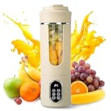 Tragbarer Mixer Smoothie Maker to go, 530 ML Leistungsstarker Mini Standmixer, Portable Blender Mixer mit 12 Rostfreien Klingen, Mini Blender für Saft Shake Smoothie und Babynahrung (B)