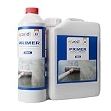 epoxid1® Epoxidharz mit Härter [EP-Grundierung] - Epoxy Primer, Haftgrund für Bodenbeschichtung, Garage, Werkstatt & Keller, Spezialgrundierung - 2K Epoxid-Harz Set, Fußboden glasklar (~10m² (3kg))