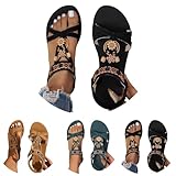 riemchensandalen damen Sandalen Damen Sommer Elegant Slingback Orthopädische Sommerschuhe Flache Weichen Sohlen Mit Fussbett Atmungsaktive Peep Toe women's sandals & slides Schwarz 39