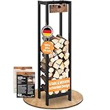 BLACK OAK Kaminholzregal SAM 120x30x25cm schwarz - für innen & außen bis 200 kg Holz - Metall Stahlrahmen pulverbeschichtet rostfrei Brennholzregal Holzregal Kaminholz Aufbewahrung für Brennholz