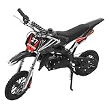 NadineDutol 8 Zoll Kinder Crossbike, 2-Takt 49ccm Motor Motorrad | Pocket Bike | Dirt Bike | Motocross | Pocketbike | Motorsport Dirtbike (Schwarz)