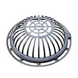 RTTZBOZ Abflussgitter und Rahmen aus Duktilem Eisen für Atrium, Überlaufschutz, Gully-Kuppelgitter, Außenablaufabdeckung für Garten, Hof, Rasen(50cm/20in)