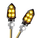 CICMOD 2 Stück Motorrad LED Blinker, Mini Blinker E geprüft Microblinker Universal Smoked LED Blinker für Scooter Quad Roller Cruiser