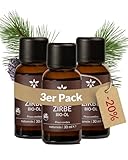 Heldengrün© Zirbenöl BIO [100% NATURREIN] - Echtes Zirbelkiefer Öl - Alpen Wildwuchs aus Österreich - Zirbenöl Ätherisches Öl - Zirbenöl für Diffusor - 3 x 30 ml