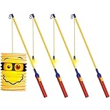 Heelay 4 LED Laternenstab Electric 40cm für St Martin, Elektronischer Lantern Rods Stab Laternenumzüge Halloween Zauberstäbe für Kostüme für Kinder Party Kostümpartys