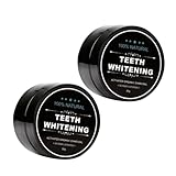 Landrain 2 Stück Zahnweiss Zahnweiß Natürliche Kokosnuss Aktivkohle Pulver Zähne(30g)