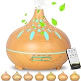 RDDAIPE Aroma Diffuser, 500ml Duftöl Diffuser, Diffusor für Ätherische Öle, Ultraschall Luftbefeuchter Aromatherapie Öle Diffusor mit Fernbedienung und 7 Farben Led,für Zuhause,Schlafzimmer,Raum,Büro