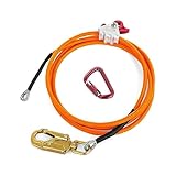 Sicheres Stahlkern-Lanyard-Kit mit zuverlässigem Flipline-Einsteller und drehbarem Karabinerhaken, geeignet for Baumklettern Kletterer Für Anfänger zum Selbermachen(3M,16mm)