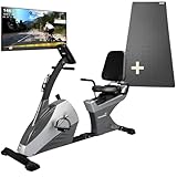 Skandika Liegeergometer Centaurus Sitzergometer Heimtrainer Liegeheimtrainer | mit Matte | 13kg Schwungmasse, 12 Trainingsprogramme, Bluetooth App-Steuerung, Google Street View | 150kg belastbar