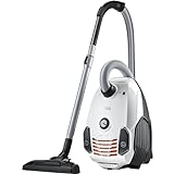 AEG VX6-2-IW-5 Staubsauger mit Beutel (360° drehbare Räder, inkl. Zusatzdüsen und Staubbeutel, für Hart- und Teppichböden, 800 Watt, 9 m Aktionsradius, Ergo-Handgriff, neue technische Version) weiß