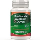 Knoblauch, Weißdorn & Olive, 500 mg 100 Perlen, NaturBite