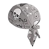 Afinder Unisex Bandana Cap Sport Skelette KopftuchKopfband Biker Hat Baumwolle UV Schutz Schnelltrocknend Piratentuch für Biking Fahrrad Motorrad Radsport