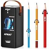 AFMAT Elektrischer Anspitzer mit Tragegriff, Automatischer Spitzer für Dicke Bleistifte 6,5-12 mm, Einstellbarer Knopf, 2500 mAh Akku, Tragbarer Anspitzer für Schule, Arbeit, Büro, Lehrer, Schwarz